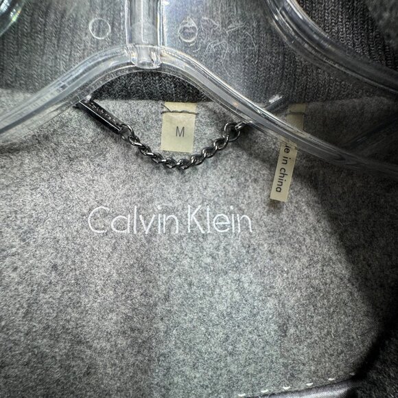 Calvin Klein women's size m Double Layer Wool Blend Grey Jacket - Picture 3 of 11